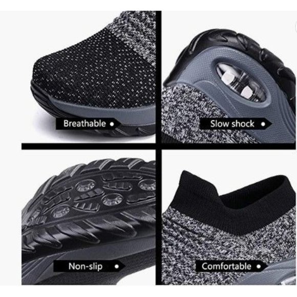 Sock Sneakers Women Walking Shoes Comfortable Mesh Slip On Size 7.5 - Picture 4 of 4